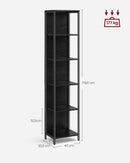 VASAGLE 6-level bookcase with adjustable LED lighting shelf with steel frame 30.3x40x178.6 cm