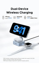 UGREEN Qi2 25W 15W Magnetic 2-in-1 Wireless Charger Stand Fast Charging Stand Magsafe Charger For iPhone 16 17 Series