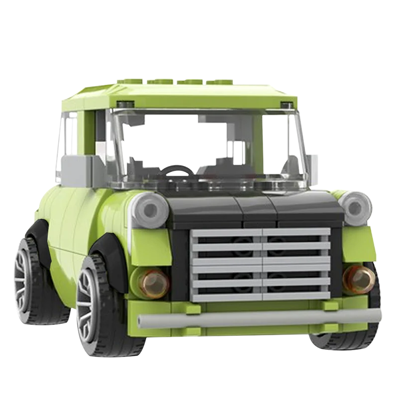 MOC Bean's Mini Car Building Blocks 242 Pieces Classic Comedy Green Sedan Vehicle Model Bricks Toys Kid Birthday Holidays Gift