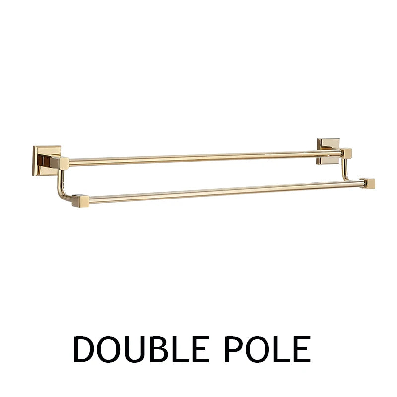 Luxury Golden Bathroom Brass Hardware Towel Rack Paper holder Toilet Brush Holder Towel Holder hook Row hook Activity bar