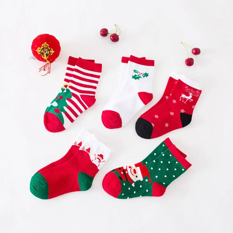 2022 Children's Christmas Socks Autumn and Winter New Christmas Tree Snowman Santa Claus Socks Kids Tube Socks Baby Socks