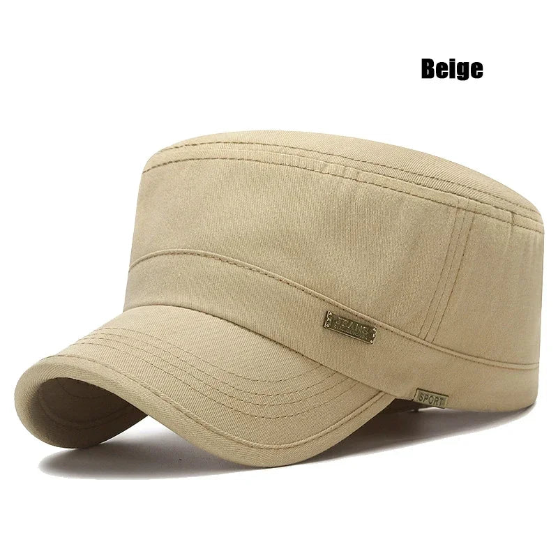 New Fashion Classic Casual Cotton Snapback Hats Outdoor Sport Baseball Cap Flat Military Cadet Cap Style Design