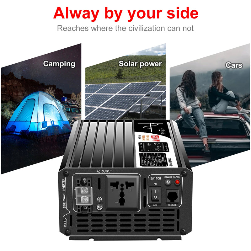 Swipower 1500W inverter 12v 220v pure sine wave solar power inverter DC 24V 48V to AC 110V with remote control