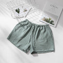 Summer Couple Sleep Pants Cotton Crepe Nightwear for Men and Women Pajama Shorts Elastic Waist Sleep Bottoms Sleeping Shorts