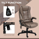 6 Point Vibrating Microfiber Massage Office Chair with Heat Dark Brown