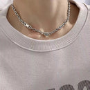 Mewanry Square Smile Face Pattern Necklace For Women Couples New Fashion Vintage Simple Hip Hop Party Jewelry Gifts Wholesale
