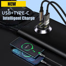 Mini USB C Auto-Ladegerät 130W Super Schnelllade Metall Adapter PD Typ C im Auto für Samsung Huawei Android Handys iPhone iPad