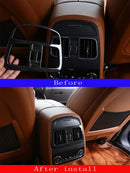 For Maserati Levante 2016-2023 ABS Chrome/Carbon Fiber Rear Air Conditioning Outlet Vent Frame Cover Trim Accessories