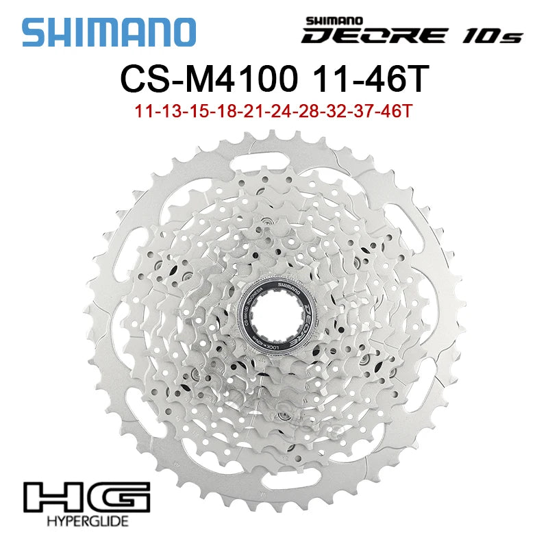 Shimano Deore CS M4100 Cassette 10S K7 11-42T 46T Mountain Bike Sprocket 10V MTB Flywheel M4100 K7 10 Speed Freewheel Bike Parts