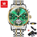 OLEVS Original Uhr für Herren, Automatische Mechanische Armbanduhr, Top-Marken Luxus Tourbillon Armbanduhr Klassische Herren Schwarze Uhren 6607