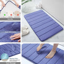 Black Memory Foam Bath Mat Soft Comfortable Super Water Absorption Non-Slip Thick Machine Washable Easy to Dry Home Floor Rug