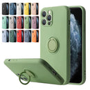 360 ° Rotating Metal Ring Holder Liquid Silicone Shockproof Soft Phone Case For IPhone 16 Pro Max 14 12 11 15 Pro Max Back Cover