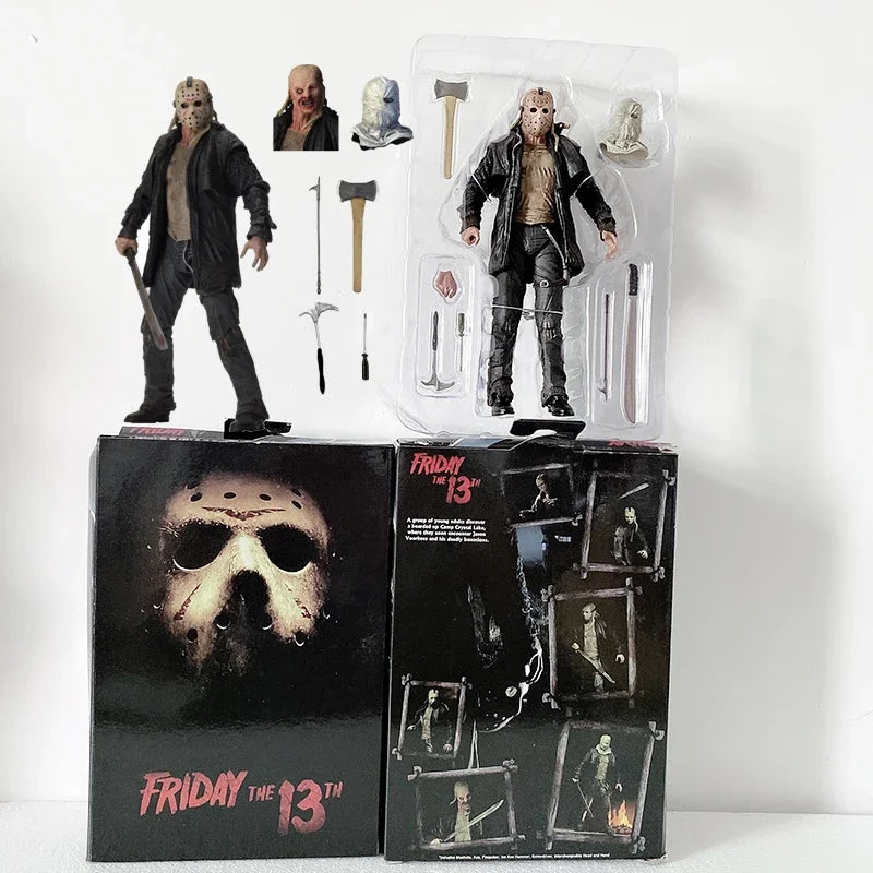 NECA Friday The 13th Figure Toys Freddy Jason Voorhees Blood Ultimate Action Figure Jason Collectible Model Toy Christmas Gifts