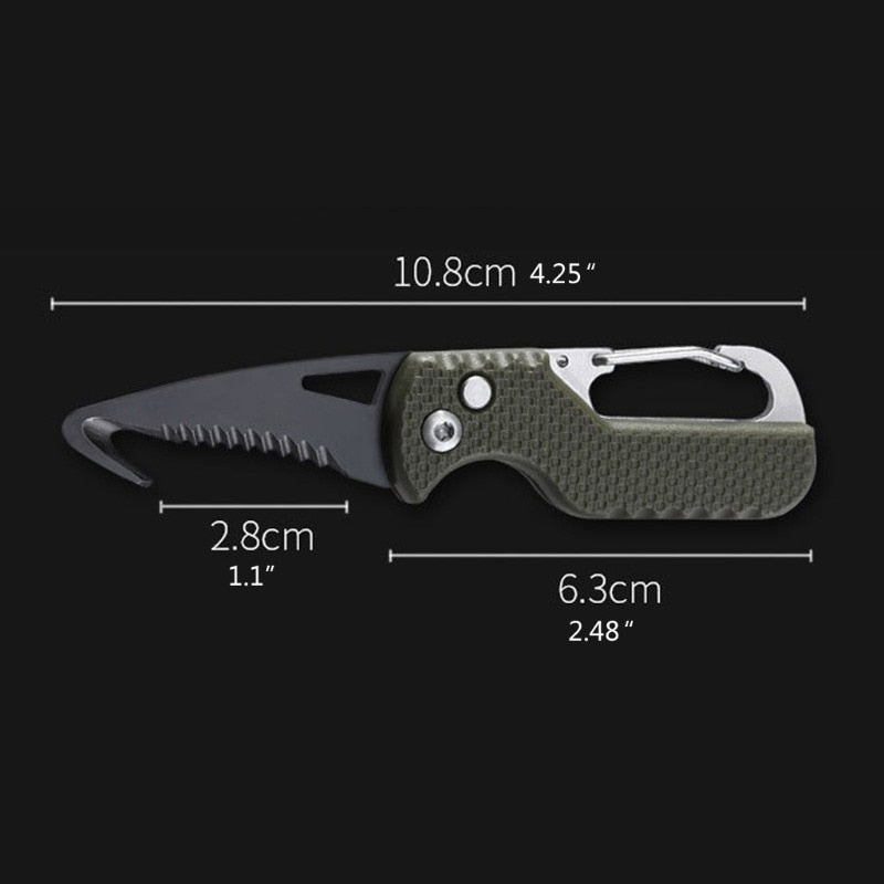 Portable Folding Knife Express Package Knife Gift Keychain Serrated Hook Knife Outdoor Camping Carry-on Survival Tool Box Opener