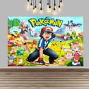Pokemon Pikachu Birthday Party Backdrop Cartoon Baby Shower Background Photography Wall Photo Studio Banner Decor For Boy Gift