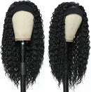 Full Machine Made Bling Hair Headband Wig 180% Density Brazilian Remy Kinky Curly Human Hair For Black Women 100% Human Hair