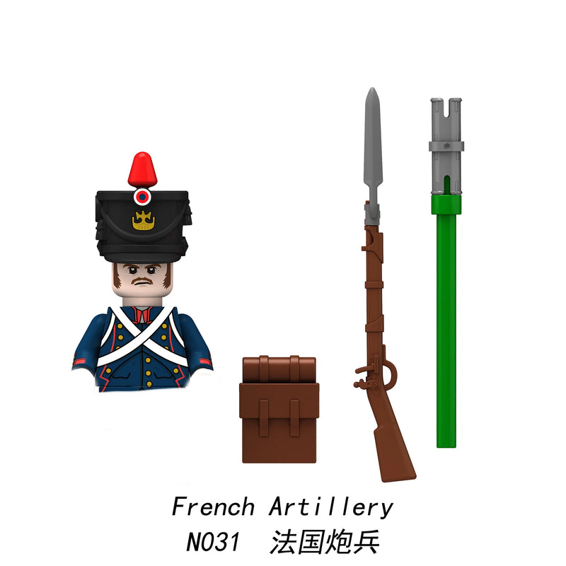 Medieval Napoleonic War French Dragoon British Soldiers Pirates Figures Army Scottish Fuisiler Building Blocks Weapons Brick Toy