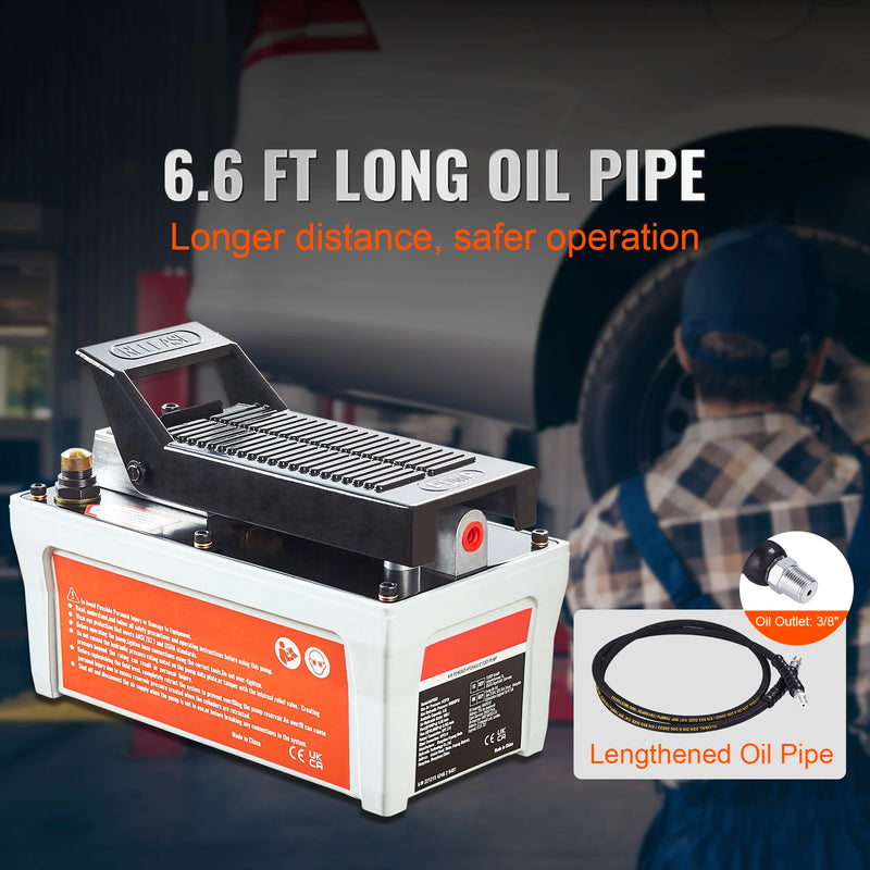 SucceBuy Air Hydraulic Pump 10,000 PSI 1/2 Gal Reservoir Foot Actuated Air Treadle for Auto Body Frame Machines and Pulling Post