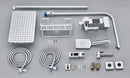 Rozin Black Smart Thermostatic Shower Faucet Set Bathroom Intelligent Rainfall Digital Mixer Tap With Rack and Bidet Bath System