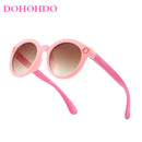 DOHOHDO Kinder Niedliche Cartoon Blumen Herz Sonnenbrille Kinder Runde Brille Baby Modefarben Sonnenbrille Jungen Mädchen Brillen UV400