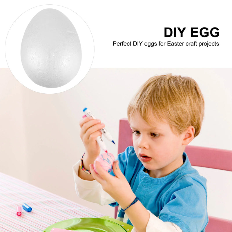 2/3/4 Pcs 15cm 20cm DIY Eggs White Foam Balls Eggs Easter Modeling Shapes Egg Ornaments Kids Painting Party Decorations
