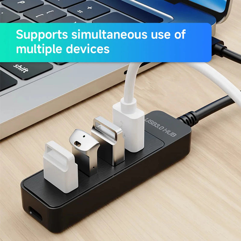 USB 3.0 Power Adapter 4 Port Multi USB Splitter Hub USB Hub 2.0 Type C HUB Multiple Expander High Speed For Computer Accessorie