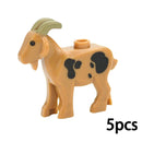 MOC City Animal Zoo Fram Accessories Building Block Figures Goat Sheep Eagle Owl Panda Parrot Seagull Penguin Bricks Toy Gift