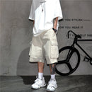 Japanese Korean Cargo Shorts For Men Summer Heavyweight Cotton 5-Inch Premium Distressed Streetwear Trendy Casual Pants Male