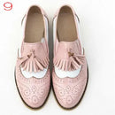 Flats Casual Shoes Women's Spring Autumn Genuine Leather Color Matching Tassel Loafers Oxford Shoes For Women Custom Shoes