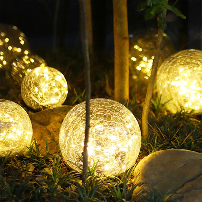 Outdoor Waterproof Led Solar Garden Lights Cracked Glass LED Lights for Walkway Path Patio Park Yard Light Holiday decoration