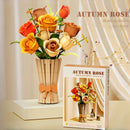 868PCS Rose Bouquet Building Blocks Eternal Flower Vase Bricks Home Decoration Girl Romantic Valentine's Day Gifts Kids DIY Toys