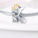 Charms Fit Pandora 925 Original Bracelets Classic Crown 26 Letters Alphabet Charms Beads For Women Fine DIY Wedding Jewelry Gift