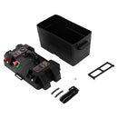 Multi-function Battery Box, Dual USB Ports, Portable Battery Case, Black