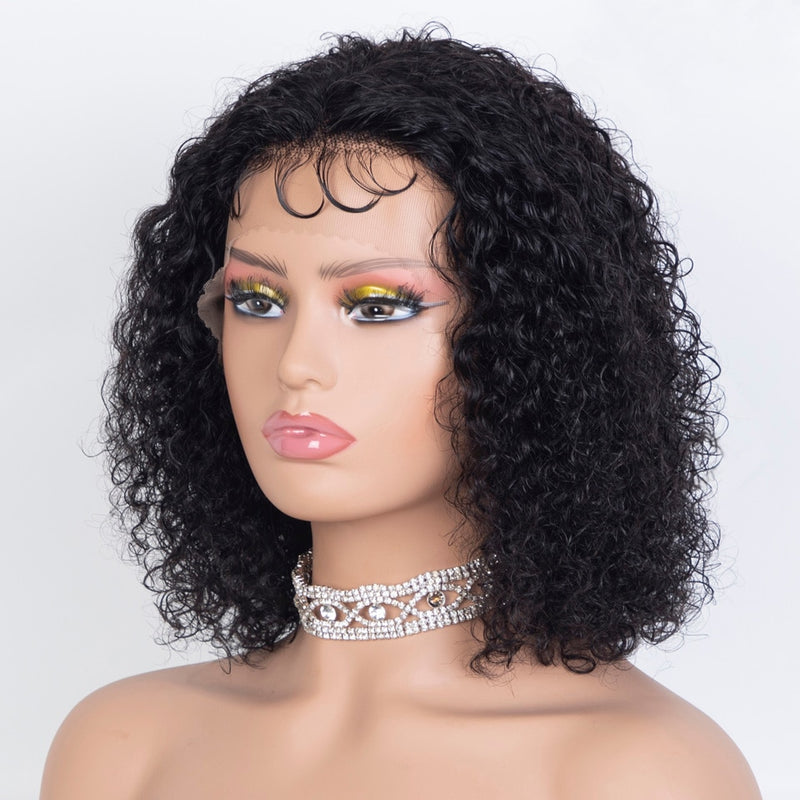 Short Wigs Human Hair Curly Human Hair Wigs Cheap Pixie Cut Wig 13X1 Transparent Lace Wig Preplucked Hairline Wigs For Women