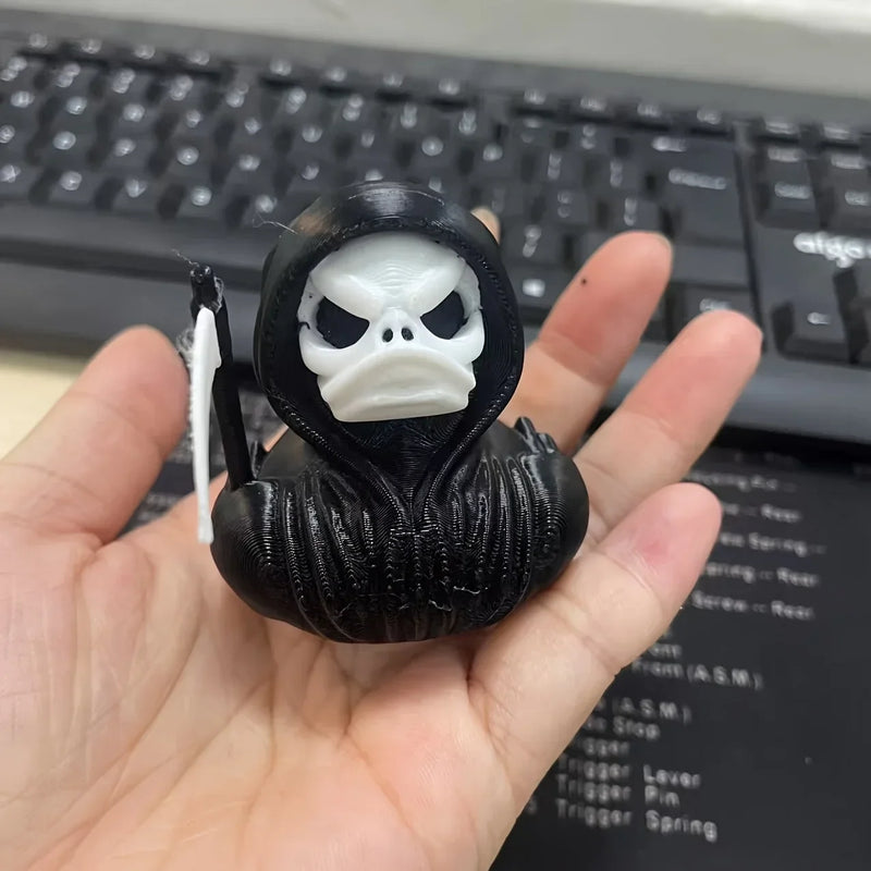 3D Grim Reaper Duck Printed Scary Death Duck Statue Suitable for Home Decoration Halloween Decoration for Haunted House Party