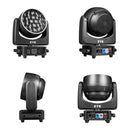 2pcs Mini 19x25W RGBW 4in1 Spotlight Wash/Beam/Zoom,Professional DJ/Bar Big Bee Eye LED Moving Head Disco Strobe Stage Lights
