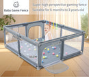 2026 Baby Playpens Light Gray Corralito for Baby Playground with Pull Ring Child Safety Barrier Fence Ball Box Game Playpen