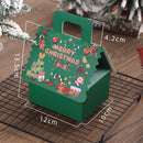 4/8Pc Christmas House Cookie Box with Handle Candy Chocolate Biscuit Packaging Boxes Xmas Gift Wrapping New Year Party Treat Box