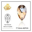 Gold Shadow Sew-on Rhinestone Needlework Champagne Multi-shape High Quality Crystal Glass For Garment Wedding Dress Decoration