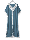 Dubai Türkei Muslim Abaya Kleid Damen Boho Sommer Quaste Marokkanischer Kaftan Strandkleid Islamische Kleidung Lange Kleider Ropa Lange Roben