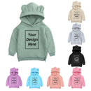 Kids Baby Girl Boy Customized Sweatshirt Add Your Text Image Long Sleeve Cotton Fleece Toddler DIY Pullover Hoodie Tops Clothes