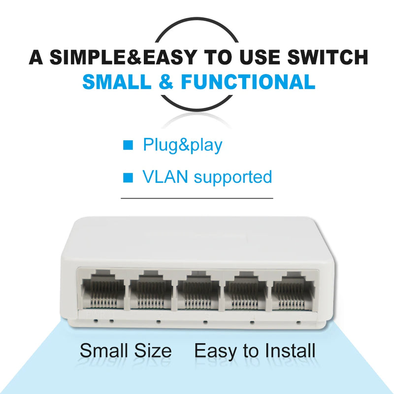 OPTFOCUS 5 8 Ports UTP RJ45 Gigabit Ethernet Switch 1000 Mbps Mini Network Switches VLAN Ethernet Splitter Lan Hub Switch