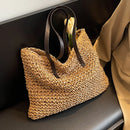 Straw Woven Tote Bags Casual Large Luxury Design Capacity Handbag Beach Shoulder Simple Women's Bag Shopping Summer bolsos