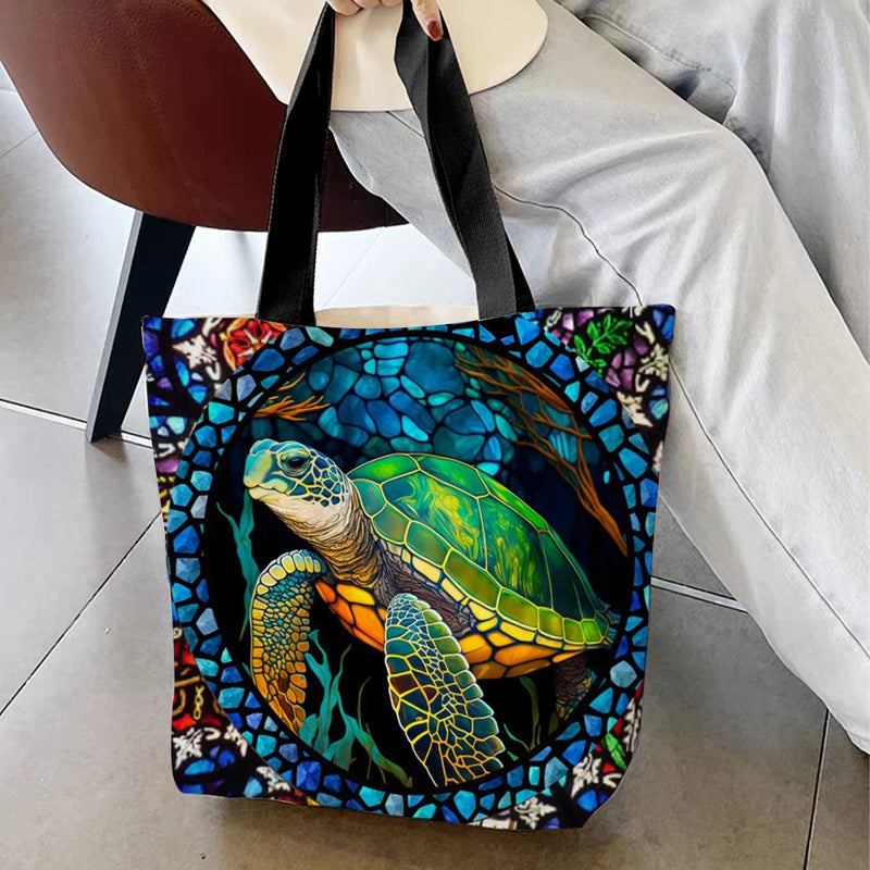 Cross Stitch Shopping Bag Embroidery Hoops DIY Single Shoulder Bag Animals Pattern Crafts Needle Thread Kits for Beginners