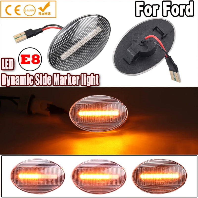 LED Dynamic Side Marker Light Flowing Turn Signal Blinker For Ford Fiesta MK4 1995-2001 KA 1996-2008 Transit 1995-2000