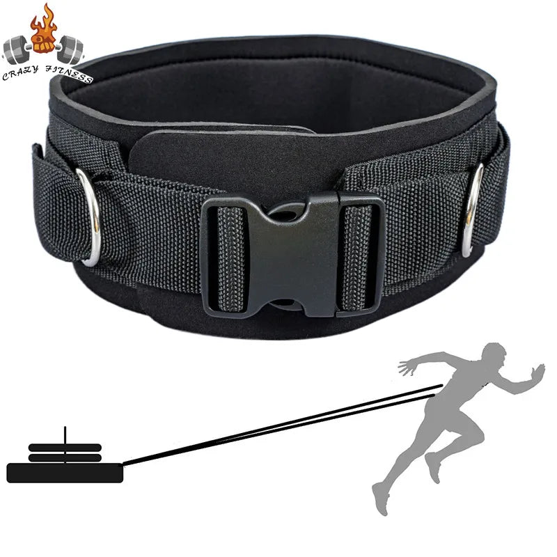 Waist Belt Neoprene Padded Gym Pulley Strap with Rings for Cable Machines Fitness Exercise Speed Agility Resistance Training