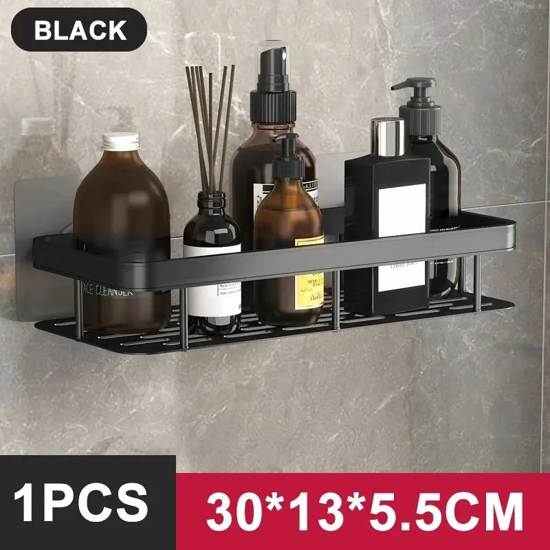 Bathroom Shelf Makeup Storage Organizer Shampoo Rack Shower Shelf Bathroom Accessories No Drill Wall Shelf