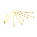 200PCS Length 14MM to 50MM thickness 0.5MM or 0.7MM Brass Ball Pins Connect Beads Pins Diy Jewelry Findings Accessories