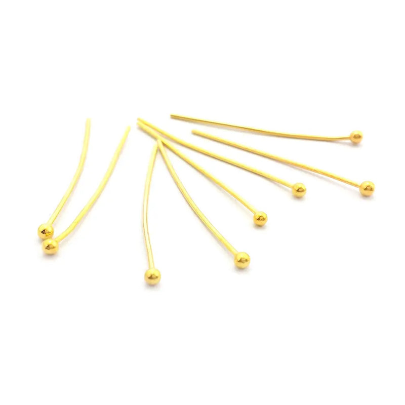 200PCS Length 14MM to 50MM thickness 0.5MM or 0.7MM Brass Ball Pins Connect Beads Pins Diy Jewelry Findings Accessories