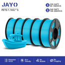JAYO petg 3d printer filaments PETG 5Rolls 1.75mm Mixed Color Bubble Free FDM 3D Printer Material for 3d pen refill 1.1kg/1rolls